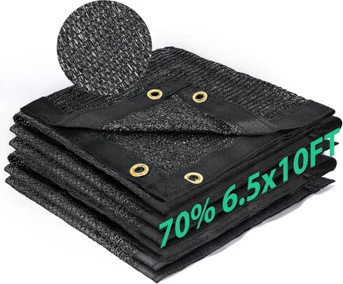 Miniatura 19 de Kesfitt Tela de sombra 70% para jardín, red resistente de 10 x 20 pies, lona de malla con material de polietileno de alta densidad y ojales