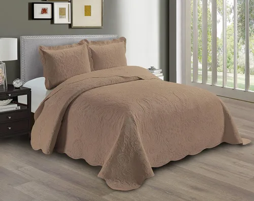Miniatura 6 de Linen Plus Juego de funda de cama con relieve, extra grande, color burdeos, para cama King/California King, nueva, modelo Dana Borgoña