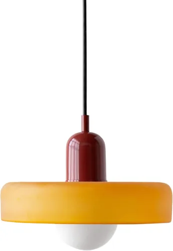 Miniatura 8 de Lámpara Colgante Moderna de Mediados de Siglo Vidrio Naranja Verde Luz Colgante Nórdica Lámpara Individual Grande Vintage Estilo Granja Comedor