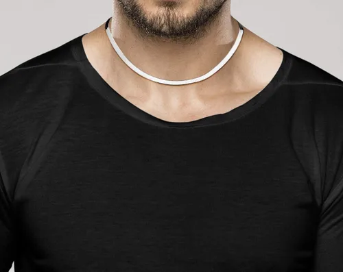 Miniatura 4 de Miabella 925 Sterling Silver Italian Solid 4.5mm Flexible Flat Herringbone Chain Necklace Women, Made in Italy