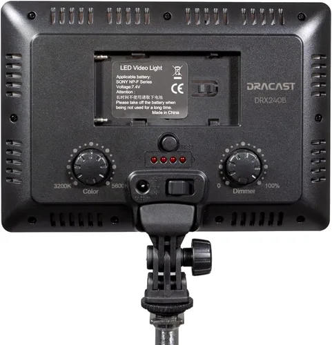 Miniatura 3 de Dracast X Series LED 240 Luz de video LED bicolor para cámara 3200K - 5600K CCT bicolor ajustable 0%-100% regulable para cámaras DSLR - Sony