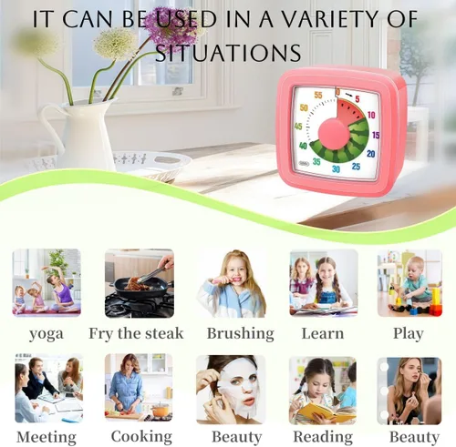 Miniatura 3 de Temporizador visual infantil para cocina, aula, cocina, aprendizaje, dormitorio, oficina, cuenta regresiva de 60 minutos con temporizador Pomodoro