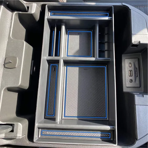 Miniatura 5 de JKCOVER Bandeja organizadora de consola central compatible con Chevy Silverado 1500/GMC Sierra 1500 (2019-2025) y Silverado/Sierra 2500/3500 HD Azul