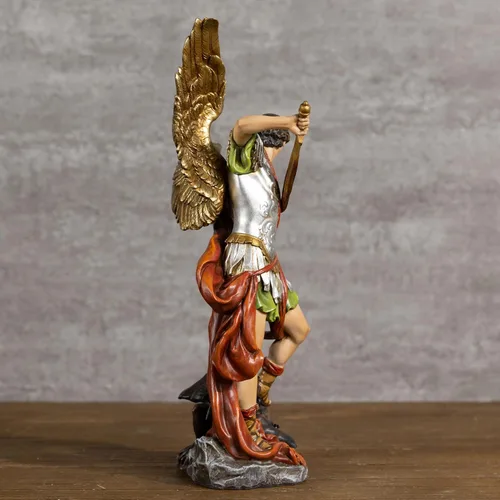Miniatura 6 de BC - Estatua de San Miguel católico, figura de arcángel de 12 pulgadas de alto, protector de los fieles, decoración católica del hogar, escultura