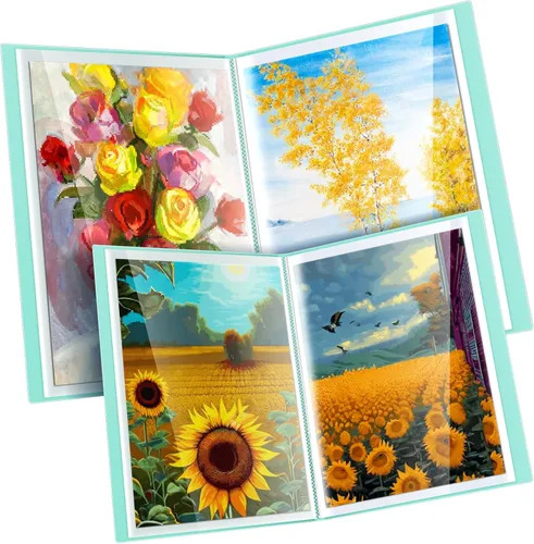 Miniatura 9 de 60 páginas A2 y A3, libro de almacenamiento de pintura de diamantes con diseño de diamantes, carpeta de arte de arte, libro de presentación con Rosa