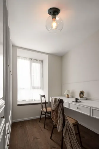 Miniatura 3 de Pathson Lámpara de techo de cristal con forma de globo, 1 luz redonda industrial empotrada para pasillo, cocina, fregadero, sala de estar, baño