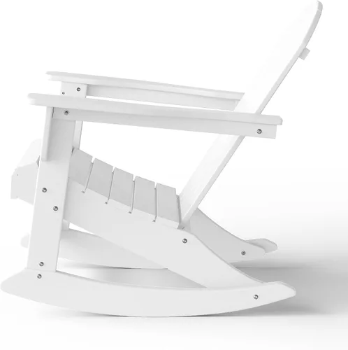 Miniatura 197 de WestinTrends Silla mecedora Malibu de poliéster para exterior/patio Adirondack, Negra