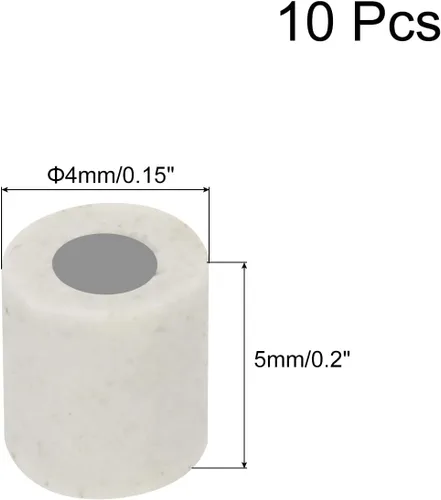Miniatura 2 de uxcell 10 unids 0.079 in diámetro tubo de cerámica aislado cable electrónico paquete de aislamiento térmico protección de un solo orificio, 0.157 in