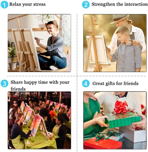 Miniatura 7 de TOCARE Kit de pintura por números de mariposas y flores para adultos principiantes, lienzo de pintura para adultos por números, juegos de pintura