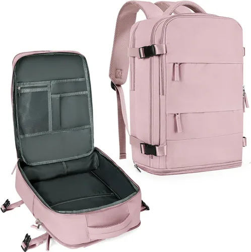 Miniatura 45 de coowoz Mochila grande de viaje para mujeres y hombres, mochila de transporte, mochila para senderismo impermeable, mochila deportiva para Rosa