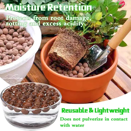 Miniatura 4 de Legigo 2 LB de piedras de arcilla Leca orgánicas para plantas, bolas de Leca 100% naturales de 4mm-16mm para plantas de interior, piedras de arcilla
