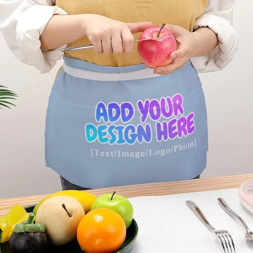Miniatura 160 de AXKEUDO Delantal personalizado con bolsillos, delantales de cintura para camarera para cocinar en casa, restaurante, servir trabajo