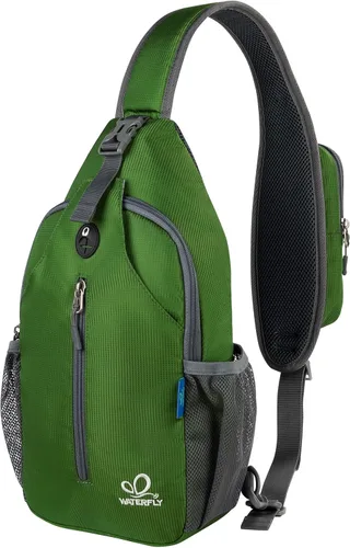 Miniatura 8 de WATERFLY Bolsa pequeña de senderismo: mochila cruzada para el pecho, mochila para hombres y mujeres con correa de hombro agradable a la piel