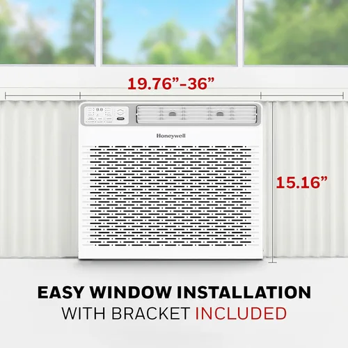 Miniatura 5 de Honeywell Aire acondicionado digital para ventana de 10,000 BTU, control remoto, pantalla LED, 4 modos, ecológico, cobertura de 450 pies cuadrados