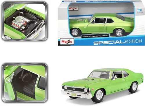 Miniatura 9 de Maisto 1:24 Escala 1970 Chevrolet Nova SS Vehículo fundido a presión (los colores pueden variar), verde