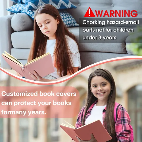 Miniatura 6 de PerKoop 12 fundas gigantes para libros, de tela elástica, protector de libros escolares, reutilizable, lavable, protector para la mayoría de libros