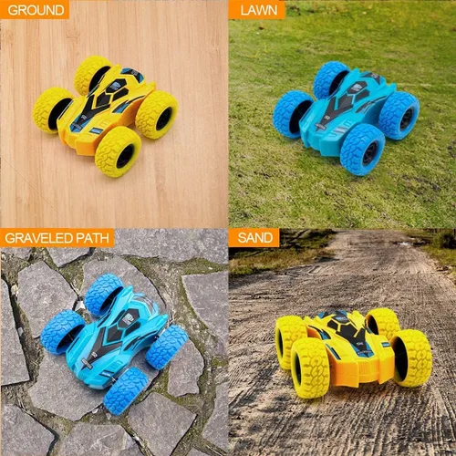 DqsWko Coches de fricción de doble cara para niños, auto de inercia de vibración. Coche de juguete para tirar hacia atrás. Coche grande de juguete