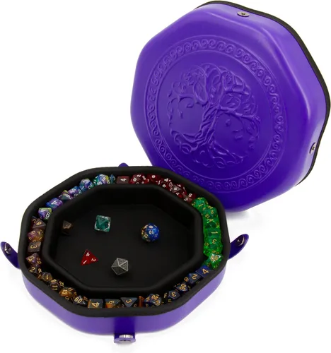 Miniatura 11 de CASEMATIX Bandeja de dados y estuche de almacenamiento de dados para hasta 115 dados RPG - Bandeja de dados para lanzar con broches magnéticos