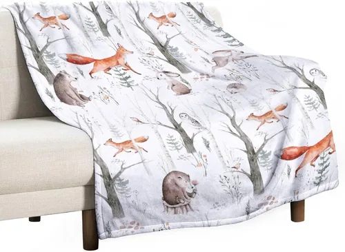 Miniatura 59 de Mantas de franela retro con alces y ciervos, estilo vintage de cabaña campestre rústica de montaña y granja, manta de cama para sofá, silla y cama