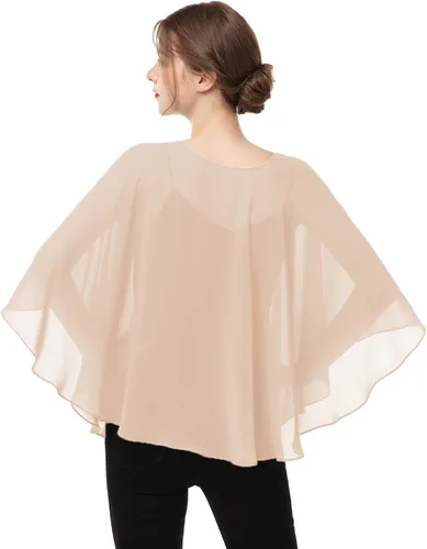 Miniatura 6 de Capas para mujer, chal de gasa casual, capa de gasa transparente, chal y envoltura, poncho capelets