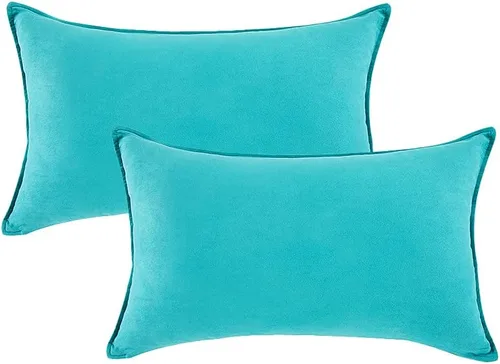 Miniatura 34 de Fancy Homi - Paquete de 2 fundas de almohada decorativas azul real de 14x14 pulgadas para sala de estar, sofá cama, sofá, decoración moderna bohemia