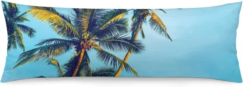Miniatura 12 de Protector de almohada de playa con palmeras tropicales de 16 x 14 pulgadas, palmeras de playa, paisaje marino costero, decorativo, rectangular