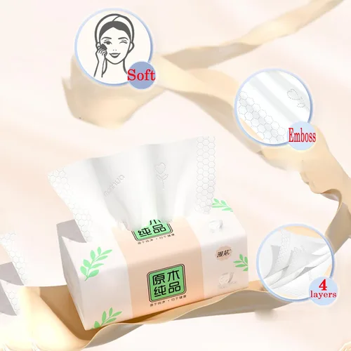Miniatura 5 de Paquete de 6, tejido facial pequeño y suave, papel higiénico, servilleta desechable, funda de bolsa no caja, papel facial blanco, material de fibra