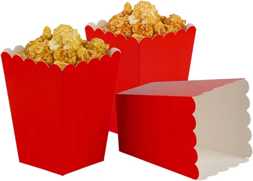 Miniatura 4 de Cajas negras para palomitas de maíz, mini caja de papel para palomitas de maíz, contenedor de cartón para palomitas de maíz para fiestas, paquete