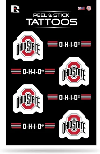 Miniatura 5 de Tatuajes temporales de tatuaje vertical NCAA Peel & Stick - Negro de ojo - ¡Aprobado para el día del juego!