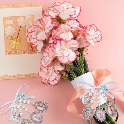 Miniatura 5 de Wedding Bouquet Photo Charms Bridal Lacy Oval Bridal Charm You are Always in My Heart DIY Bouquet Picture Charm