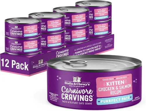 Miniatura 15 de Stella & Chewy's Carnivore Cravings Purrfect Paté - Alimento húmedo prémium sin granos para gatos, receta de atún y calabaza, alto en proteínas