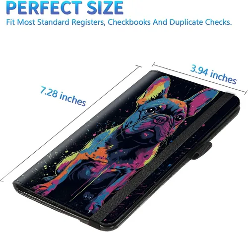 Miniatura 121 de Funda para chequera para hombres y mujeres, cartera de cuero RFID con ranuras para tarjetas de crédito, soporte de cheques duplicados personales