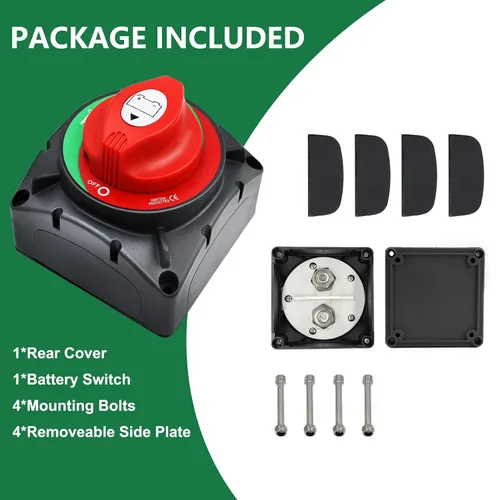 Miniatura 7 de Interruptor de desconexión de batería de 600 A de 12-48 V de encendido/apagado de alta corriente de la batería de corte maestro interruptor aislante