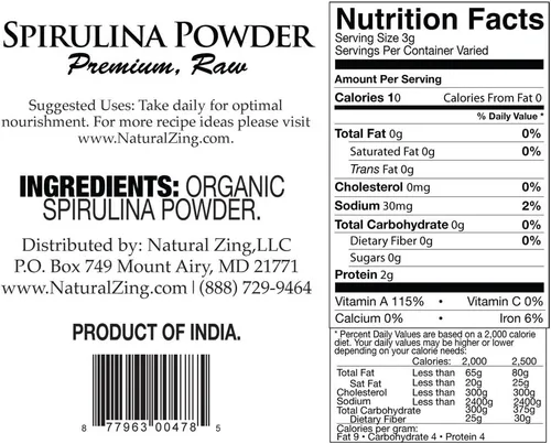 Miniatura 2 de Spirulina en polvo (crudo, orgánico) 8 oz