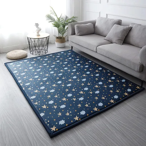 Miniatura 9 de Loartee Alfombra de Área de Terciopelo Coral – Tapete de Juego para Bebé de Espuma Viscoelástica de 1 pulgada de grosor, alfombra lavable para niños