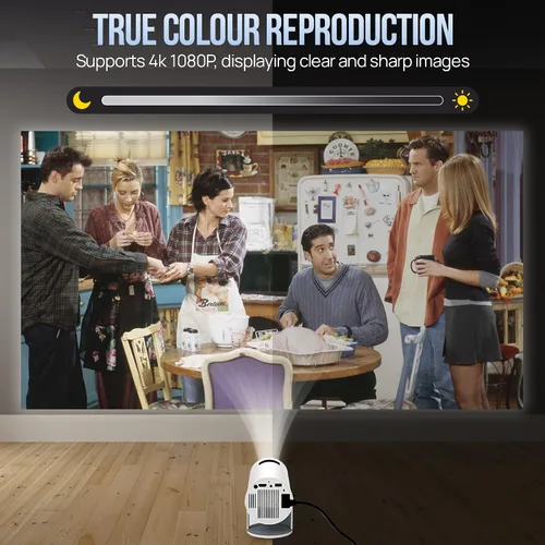 Miniatura 2 de Proyector mejorado con WiFi 6 y Bluetooth Mini Teatro de video inteligente portátil 4K HD 1080P Pantalla para exteriores Película Monitor de TV