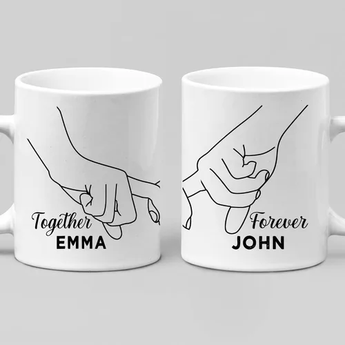 Miniatura 13 de Tazas de café de cerámica personalizadas corazón dorado, nombre personalizado y est. para parejas, conjunto de dos, cumpleaños, aniversario, regalo