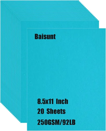 Miniatura 9 de Baisunt 20 hojas de cartulina negra de 250 g/m²/92 lb, papel grueso en blanco para proyectos de arte DIY, álbum de recortes, elaboración de tarjetas