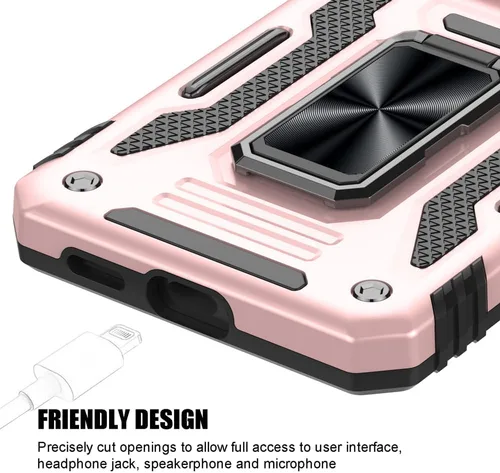 Miniatura 4 de Funda para Samsung Galaxy S24, a prueba de golpes, con cubierta deslizante para cámara y soporte de anillo giratorio + protector de pantalla