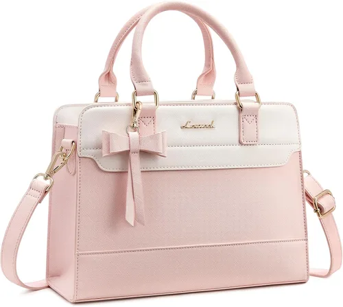 Miniatura 8 de LOVEVOOK Carteras para mujeres, Bolso tote de cuero y carteras, Bolso bandolera cruzado con asa superior con cremallera Negro/Blanco/Marrón