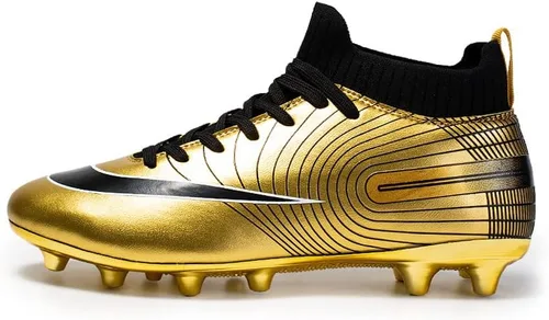 Miniatura 2 de Botines de fútbol de grado profesional botas de fútbol unisex de alta calidad con picos y suelas de suela dorada para entrenamiento en exteriores e