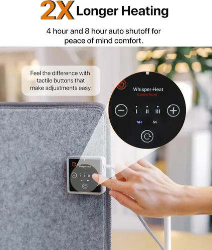 Miniatura 3 de WHISPERHEAT Calentador para debajo del escritorio, silencioso y energéticamente eficiente, calentador personal debajo del escritorio para piernas
