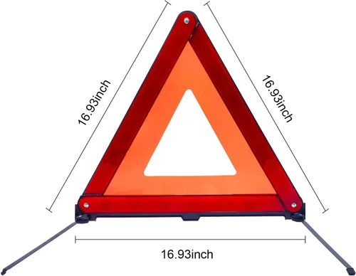 Miniatura 2 de gunhunt Paquete de 1 triángulos de advertencia estándar, advertencia de emergencia triangular reflectante, triángulo de seguridad plegable, señal