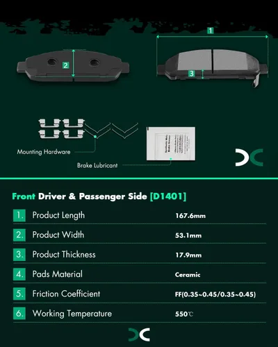 Miniatura 2 de SCITOO D1401 pastillas de freno de cerámica fija reemplazo delantero para Toyota Venza 2009-2016