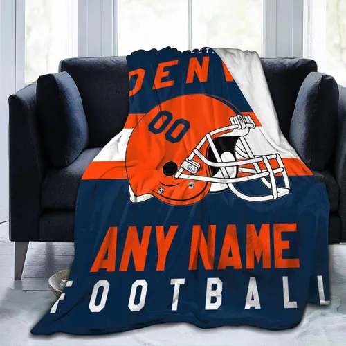Miniatura 12 de SEAGGS Manta personalizada con diseño de ciudad de fútbol americano, decoración personalizada, manta impresa para añadir cualquier nombre y número