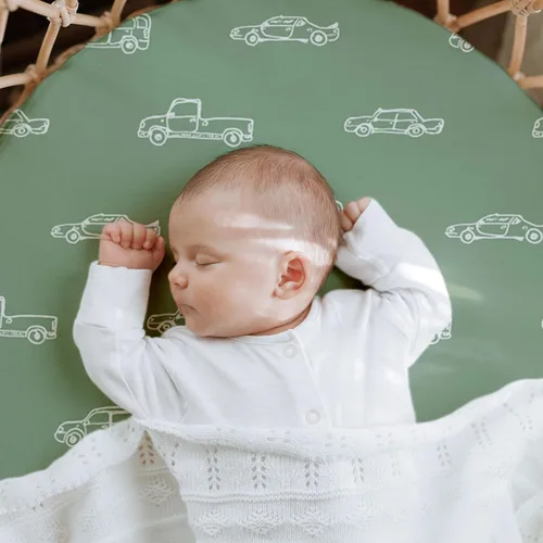 Miniatura 2 de Gllquen Baby Sábanas para Moisés Paquete de 4, Sábana Ajustable Transpirable y Acogedora para Colchón, Cuna de Viaje Elástica con Patrón de Moda
