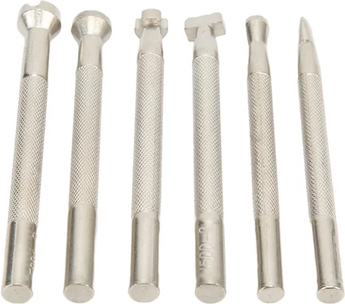 Miniatura 5 de 6 Pcs Leather Stamping Tools Set, Stainless Steel Leather Stamp Punch, Professional Leather Crafting Tools with Flat Bottom for Accurate Printing
