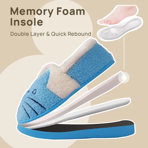Miniatura 3 de GaraTia Pantuflas cálidas de gato para mujeres y niños