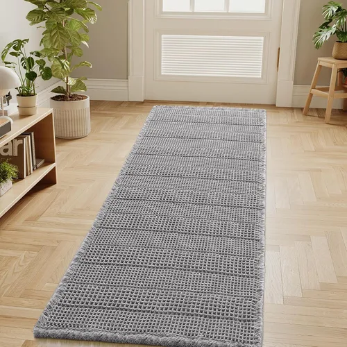 Miniatura 34 de H.VERSAILTEX Alfombra de baño de goma eva súper absorbente, alfombras de baño antideslizantes para piso de baño, alfombras de baño lavables a Crema