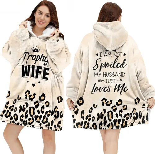 Miniatura 14 de Warmstorey Wearable Blanket Hoodie For Mom Wife - Best Wife Ever Hoodie From Husband Daughter Son - Birthday Mothers Day Gift